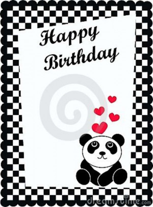 happy birthday black and white card