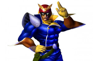 Captain Falcon drives a fast ride, has muscles bulging out of his race ...
