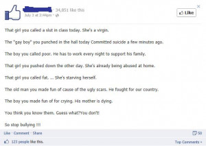 Do not re-post if you are against bullying. (Link to this if you agree ...