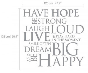 Have Hope, Be Strong Wall Quote Typography