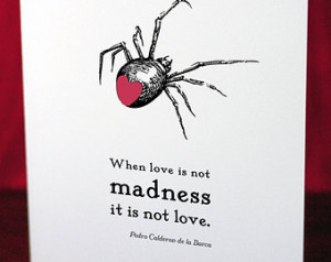 ... card - black widow spider & heart- valentine's day card - love quote