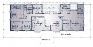 or 5 Bedroom Colonial Homestead House Plan