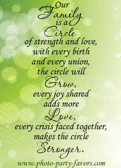 Our family is a circle of strength and love, more so after hubbys ...