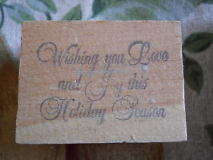 Details about Rubber Stamp Saying Phrase Quote Wishing You Love & Joy ...
