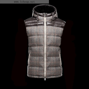 Moncler Herren Modische Daunenweste Braun Und Grau Ärmellos Mit ...