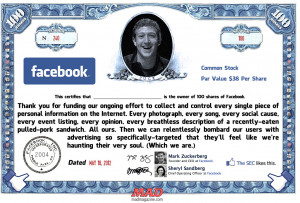 MAD Magazine Facebook Stock Certificate The Idiotical Mark Zuckerberg