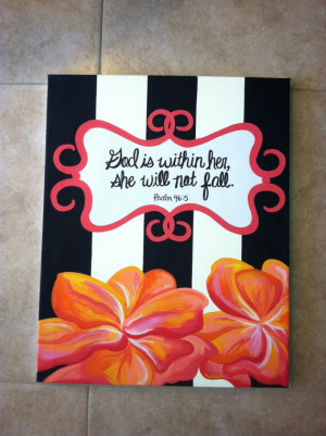Bible verse Psalm 46:5 painting. Hand painted in acrylics.
