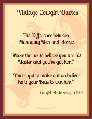Vintage Cowgirl Quotes ~ Men ~ Poster Pin up