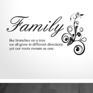 Family, like branches on a tree – Quote Vinyl Wall Art