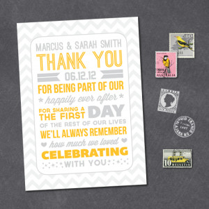 Typography Style Wedding Thank You Notes & a Freebie