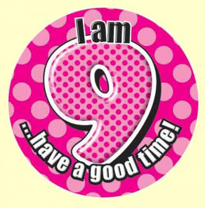 9th Birthday Badge - Pink