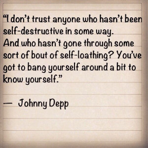 destructiveJohnny Depp, Self Destruction Quotes, Depp Quotes, Quotes ...