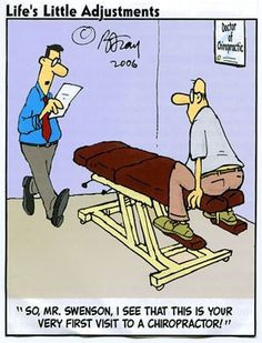 The chiropractic table. The eighth wonder of the world. More