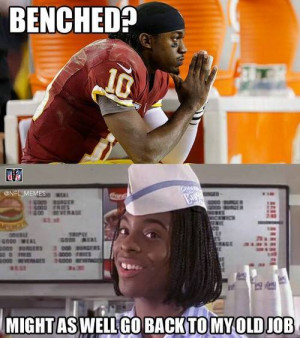 Noooo! Not back to Good Burger. (Photo: NFL Memes)