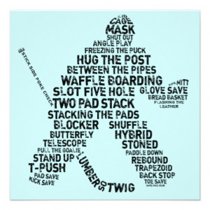 neat typography art design of a hockey goalie using hockey terms slang ...