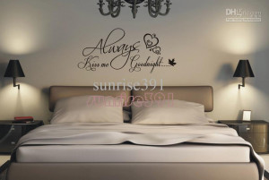 wall-046C (Large black) Always kiss me goodnight Quote Baby Wall ...