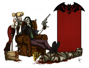 Art: Batman Loves Catwoman And Joker Loves Harley