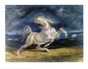 Cheval effrayé par l'orage de Eugene Delacroix
