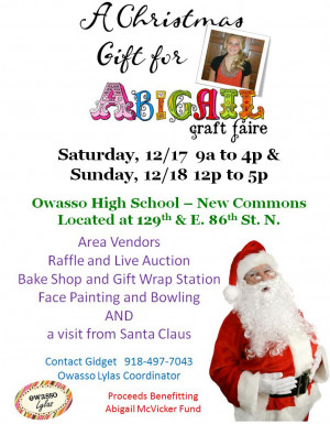 Christmas Craft Faire to Benefit Abigail McVicker Scheduled for ...