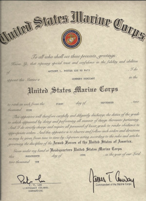 Marine Corps Promotion Warrant
