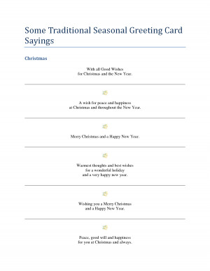 Some Traditional Seasonal Greeting Card Sayings by fdh56iuoui