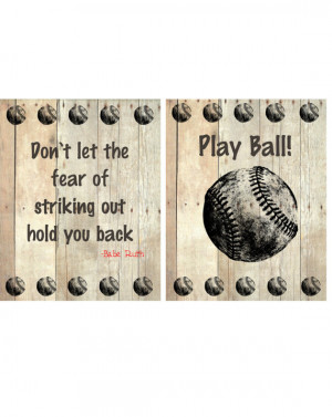 Set of 2 sports 8x10 prints/Baseball quote print/ Babe Ruth baseball ...