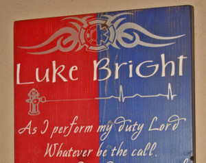 Firefighter/EMS Hybrid Wall Art, Firefighter/EMS Decor, Distressed ...