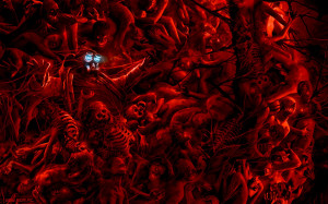 dark horror creepy spooky macabre evil pain skeleton skull demons ...