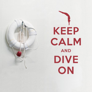 keep calm and dive on wall quote decal