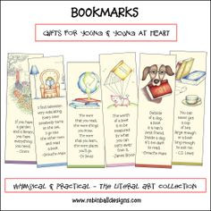 00 Hand Drawn Bookmarks combine literary quotes with whimsical ...