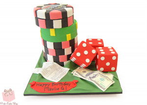 Maulie’s Casino Themed Poker Chip Birthday Cake