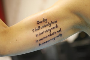 inner bicep tattoo quote