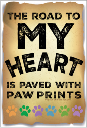 love my dog paw print
