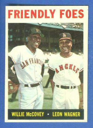 ... #.41 'Friendly Foes' (Willie McCovey/Leon Wagner) [#a] Baseball card