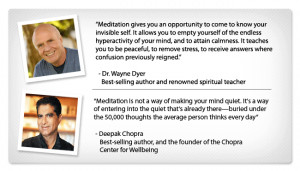 ... quotes from two of the most prominent advocates of meditation in the