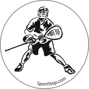 Lax Goalie Silhouette Lacrosse 3 Inch Round Sticker/Decal