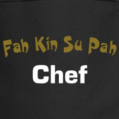 super fun text fahkinsupah design patjila aprons designed by patjila