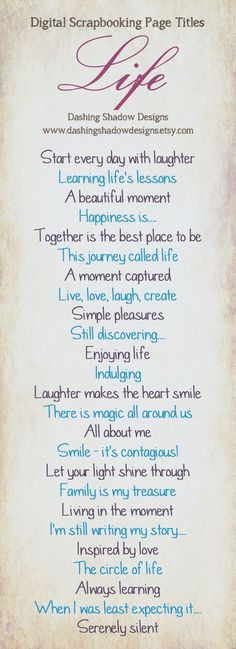 Quotes and sayings for scrapbook pages