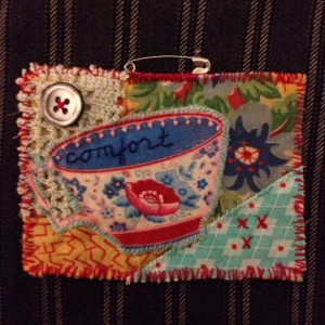 OOAK Handstitched Mixed Media Fabric Quote by PeregrineBlue, $26.00