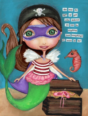 Pirate Superhero Fairy Ballerina Mermaid Art Print