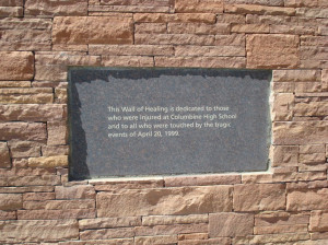 Dedication plaque in memorial wall