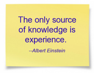 The only source of knowledge is experience. #quote #Einstein