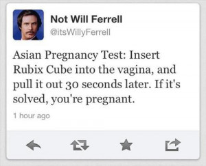 ... , this is racist. (no, that’s not Will Ferrell’s actual twitter
