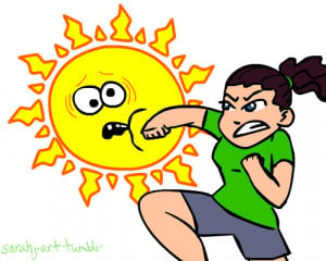 gif LOL hot punch sun comics heat weather heat wave
