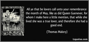 lovers call unto your remembrance the month of May, like as did Queen ...