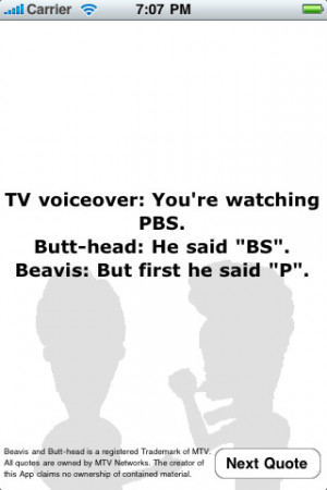 Beavis and Butt-head Funniest Quotes iPhone App & Review