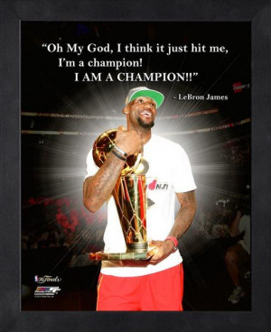 Miami Heat LeBron James Champion Framed Pro Quote