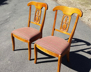 Pair Ethan Allen Pineapple Splat Ch airs Maple Legacy Collection Model ...