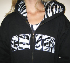Cheer Sweatshirts Cheer sweatshirt - zebra zip