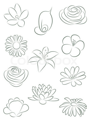 Stock vector of 'Set of flowers'